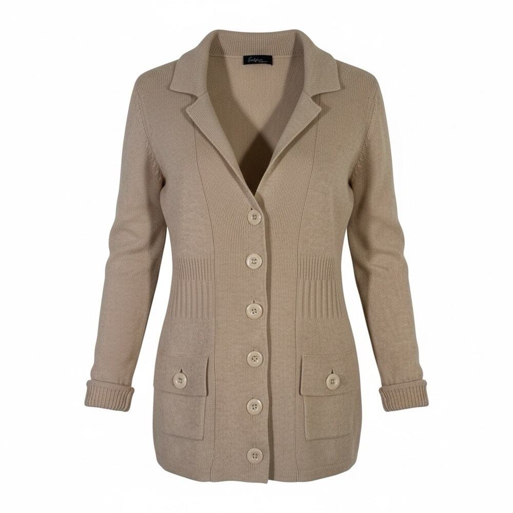 Evelyn Cashmere Cardigan Sweater - Women’s Size Small - Cream - Capsule Wardrobe